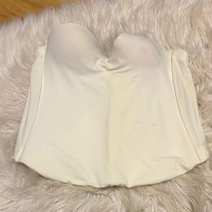 Merry Modes Cream Strapless Bra